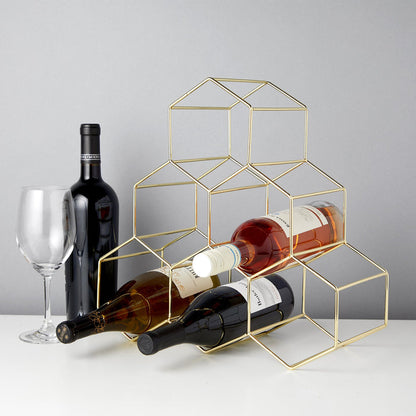 Geo Countertop Wine Rack in Gold (Online Only)