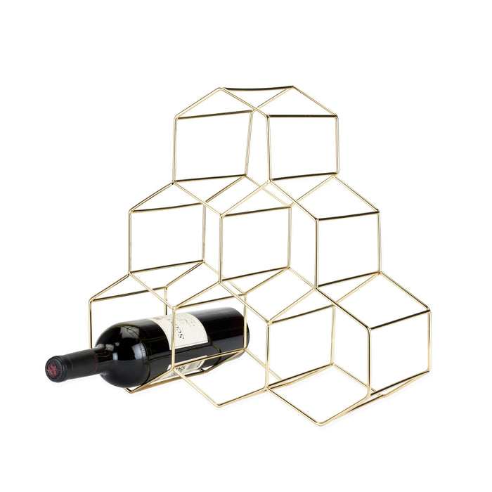 Geo Countertop Wine Rack in Gold (Online Only)
