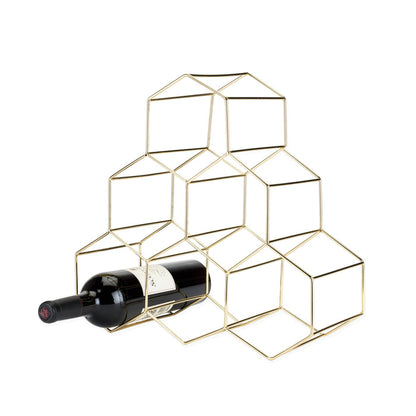 Geo Countertop Wine Rack in Gold (Online Only)