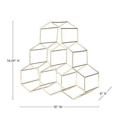 Geo Countertop Wine Rack in Gold (Online Only)