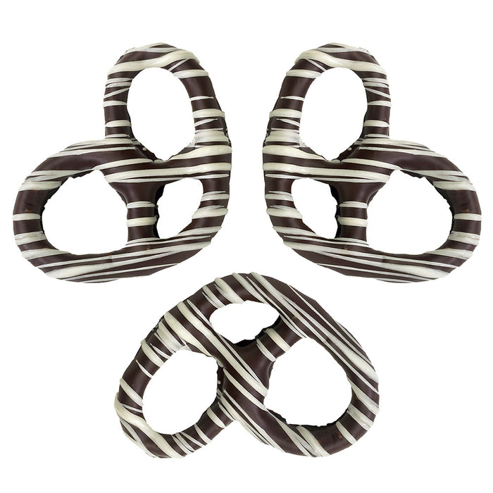 Giambri's White Stripes Covered Pretzel Dark Chocolate - 3lbs
