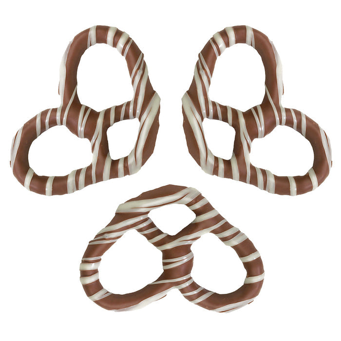 Giambri's White Stripes Covered Pretzel Milk Chocolate - 3lbs