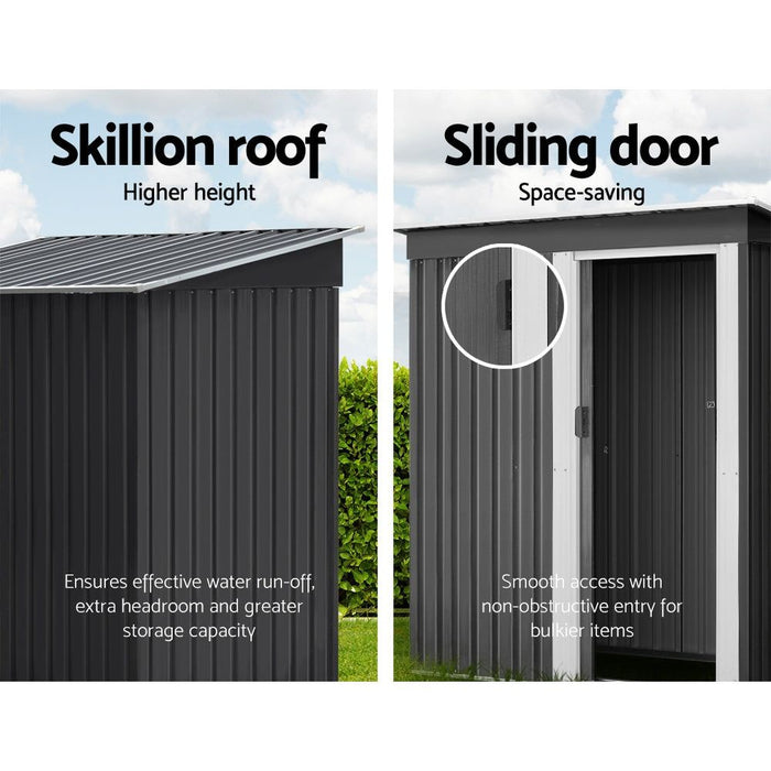 Giantz Garden Shed 1.62x0.86M Sheds Outdoor Storage Tool Workshop House Shelter Sliding Door -Home Living Store - -