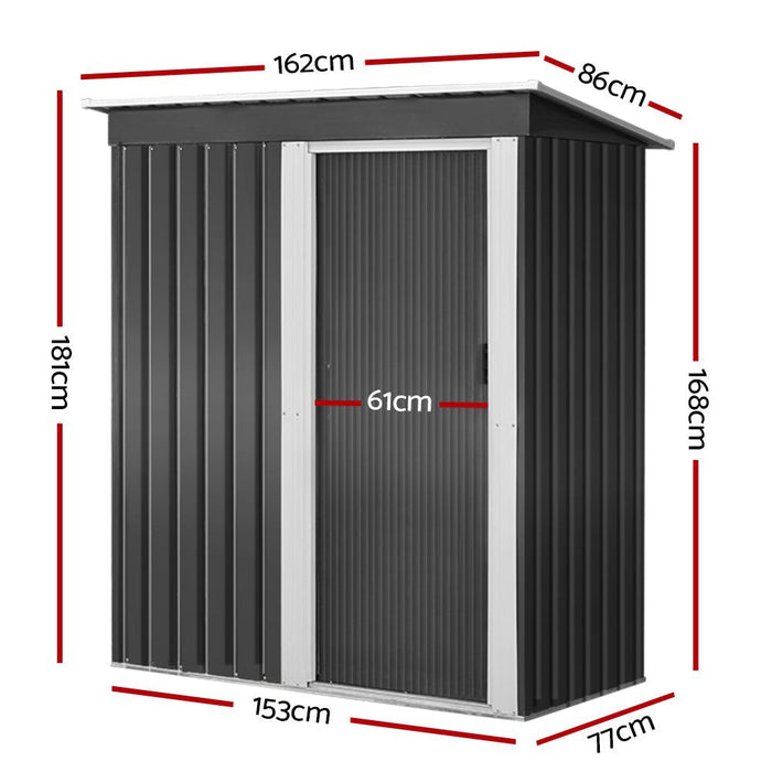 Giantz Garden Shed 1.62x0.86M Sheds Outdoor Storage Tool Workshop House Shelter Sliding Door -Home Living Store - -