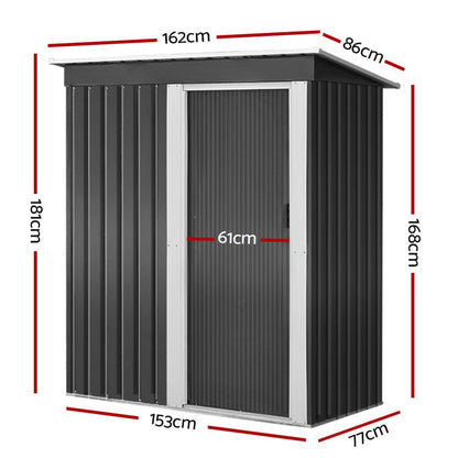 Giantz Garden Shed 1.62x0.86M Sheds Outdoor Storage Tool Workshop House Shelter Sliding Door -Home Living Store - -