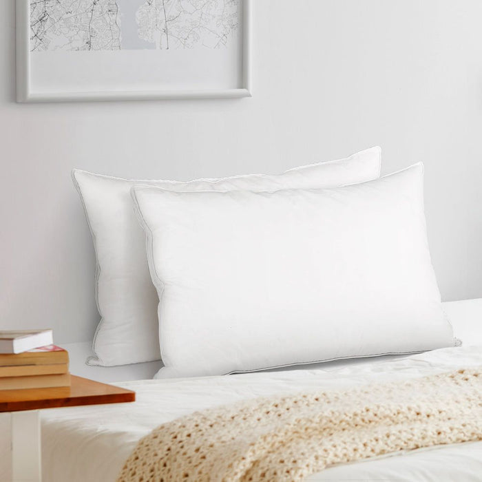 Giselle Bedding Duck Feather Down Pillow Luxury Twin Pack -Home Living Store - -