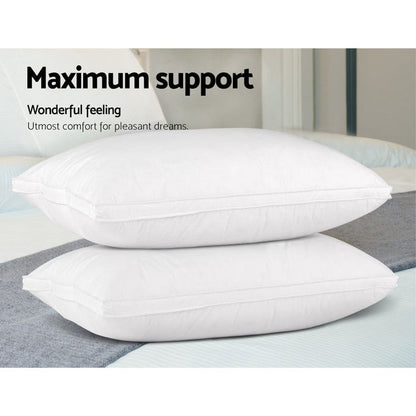 Giselle Bedding Duck Feather Down Pillow Luxury Twin Pack -Home Living Store - -