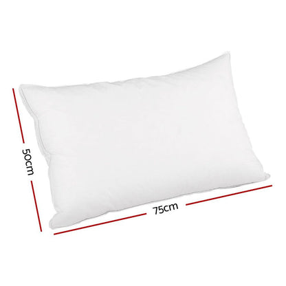 Giselle Bedding Duck Feather Down Pillow Luxury Twin Pack -Home Living Store - -