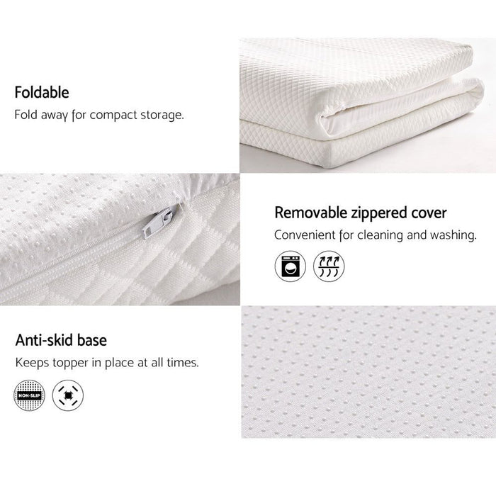 Giselle Bedding Memory Foam Mattress Topper 8cm Single -Home Living Store - -