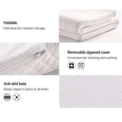 Giselle Bedding Memory Foam Mattress Topper 8cm Single -Home Living Store - -