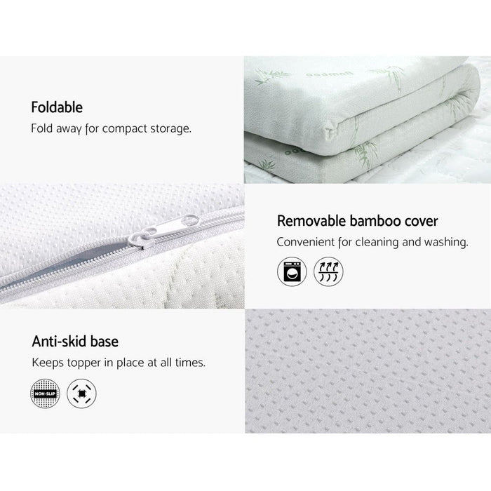 Giselle Bedding Memory Foam Mattress Topper Cool Gel 5cm Single -Home Living Store - -