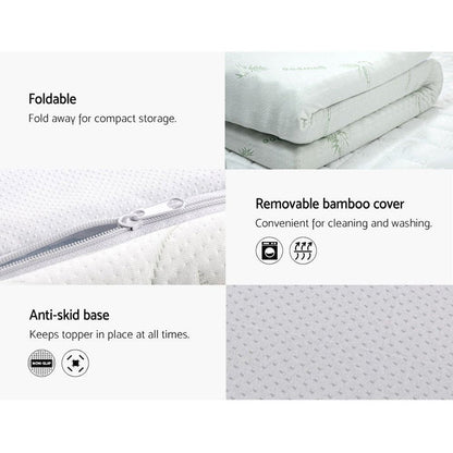 Giselle Bedding Memory Foam Mattress Topper Cool Gel 5cm Single -Home Living Store - -