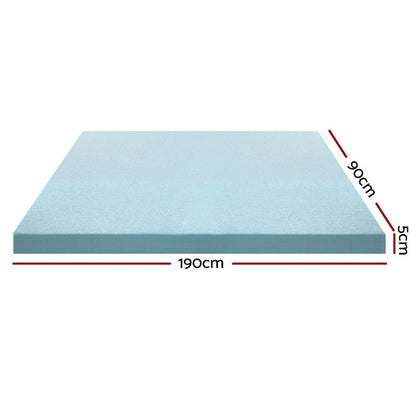 Giselle Bedding Memory Foam Mattress Topper Cool Gel 5cm Single -Home Living Store - -