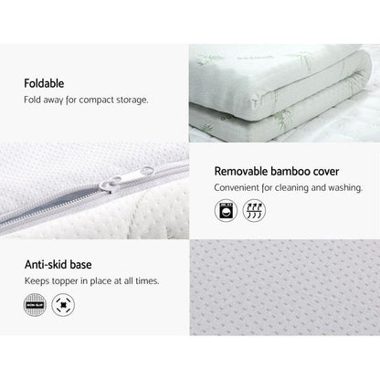 Giselle Bedding Memory Foam Mattress Topper Cool Gel 8cm Double -Home Living Store - -