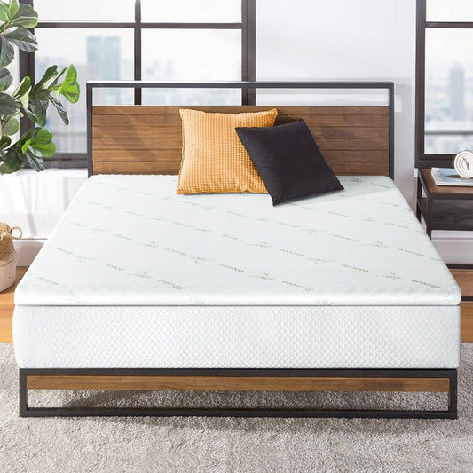 Giselle Bedding Memory Foam Mattress Topper Cool Gel Bed Mat Bamboo 10cm Single -Home Living Store - -