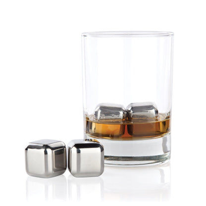 Glacier Rocks Stainless Steel Cube Set of 4 (Online Only)