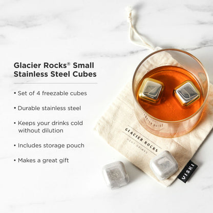 Glacier Rocks Stainless Steel Cube Set of 4 (Online Only)