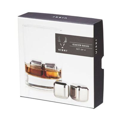 Glacier Rocks Stainless Steel Cube Set of 4 (Online Only)
