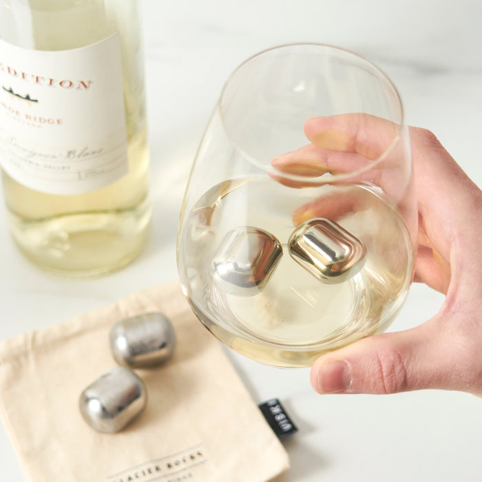 Glacier Rocks Stainless Steel Wine Globes Set of 4 (Online Only)