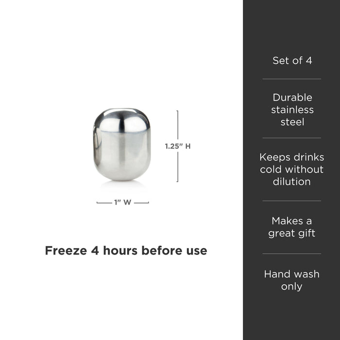Glacier Rocks Stainless Steel Wine Globes Set of 4 (Online Only)