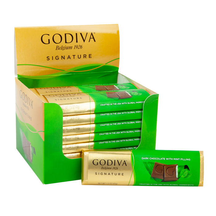 Godiva Dark Chocolate Mint Chocolate Chip 1.5oz Bar - 24ct