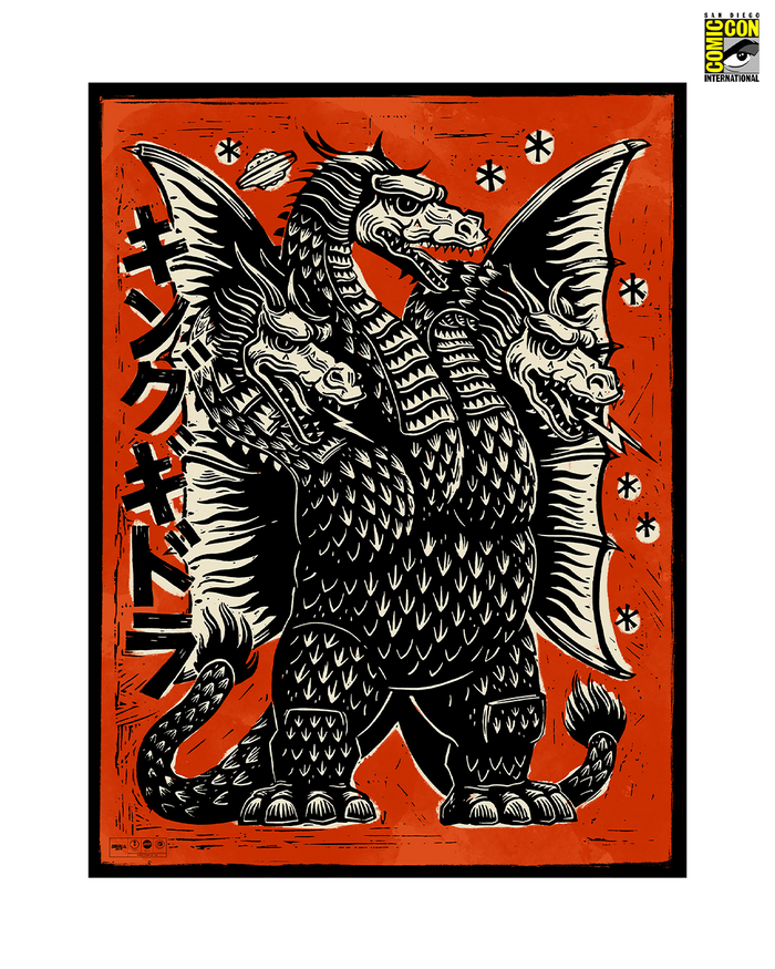 Godzilla and King Ghidorah on Planet X Poster Set