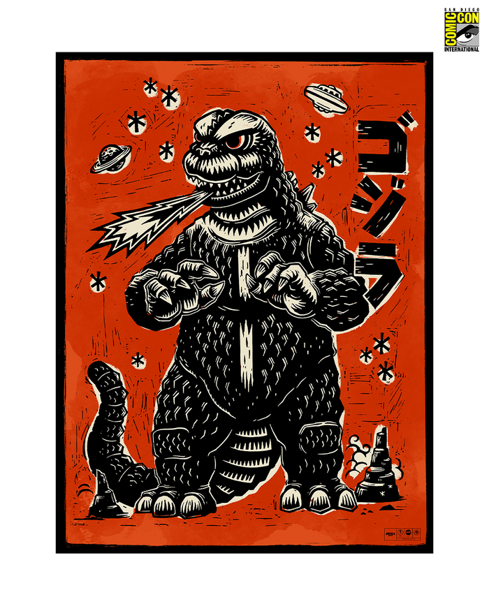 Godzilla and King Ghidorah on Planet X Poster Set