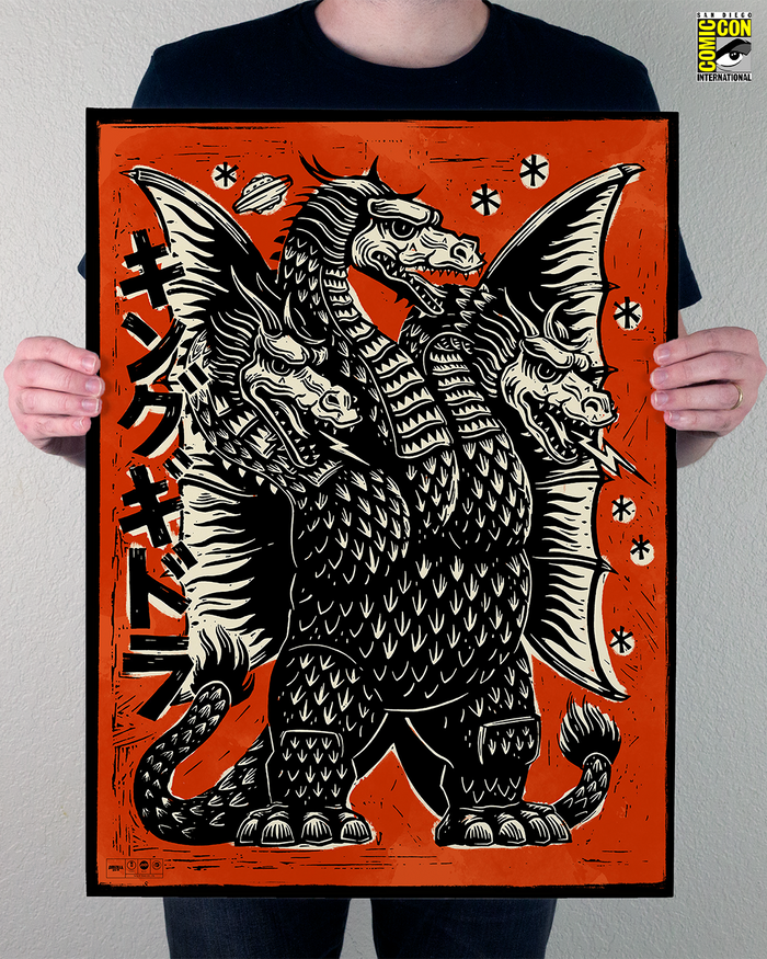 Godzilla and King Ghidorah on Planet X Poster Set