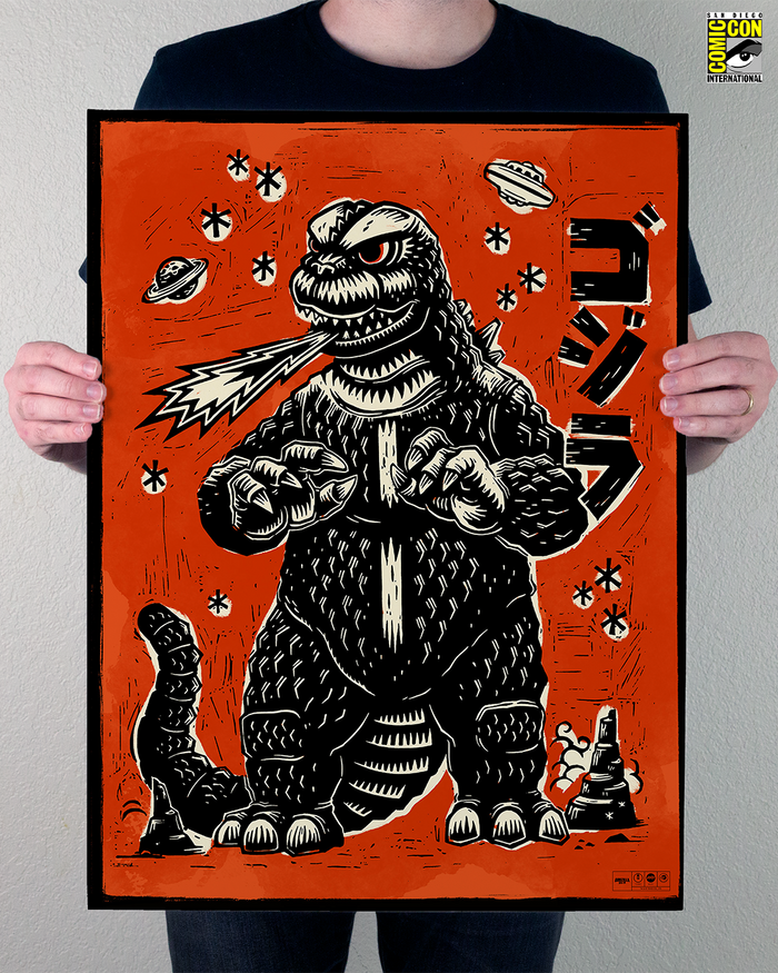 Godzilla and King Ghidorah on Planet X Poster Set