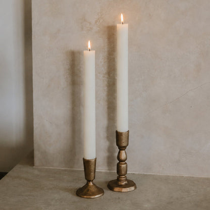 Gold Cast Iron Taper Candle Holders - Set of 2 [Online Only]