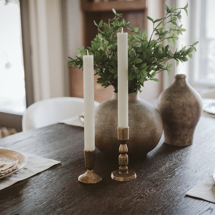 Gold Cast Iron Taper Candle Holders - Set of 2 [Online Only]