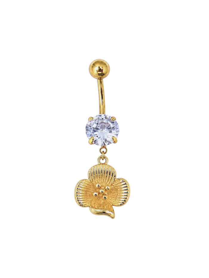 Gold Flower Belly Bar