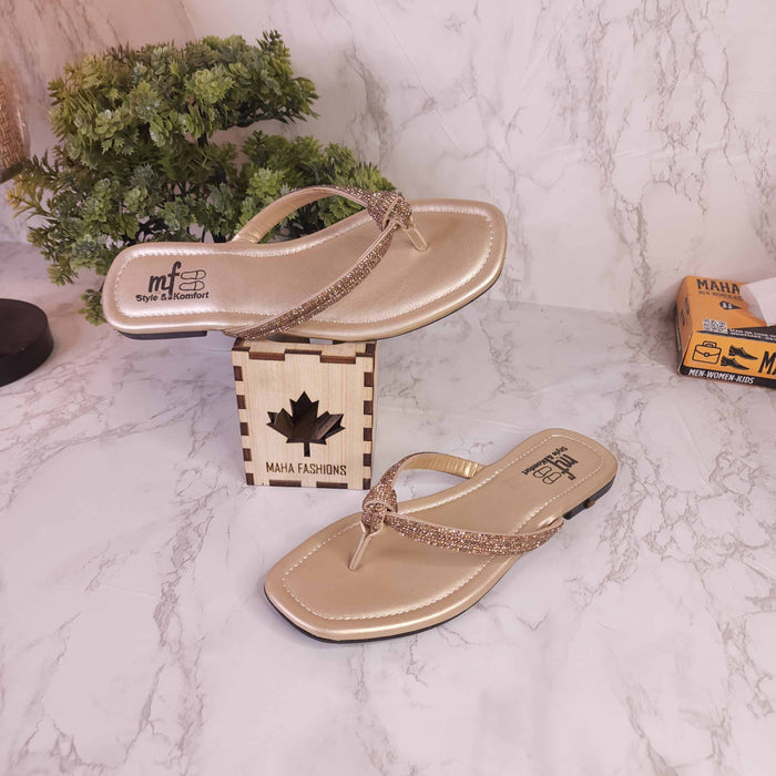 Golden Slipper in Flat - Maha fashions -  woman footwear