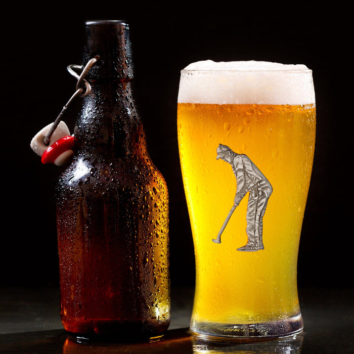 Golfer Beer Glass [Online Only]