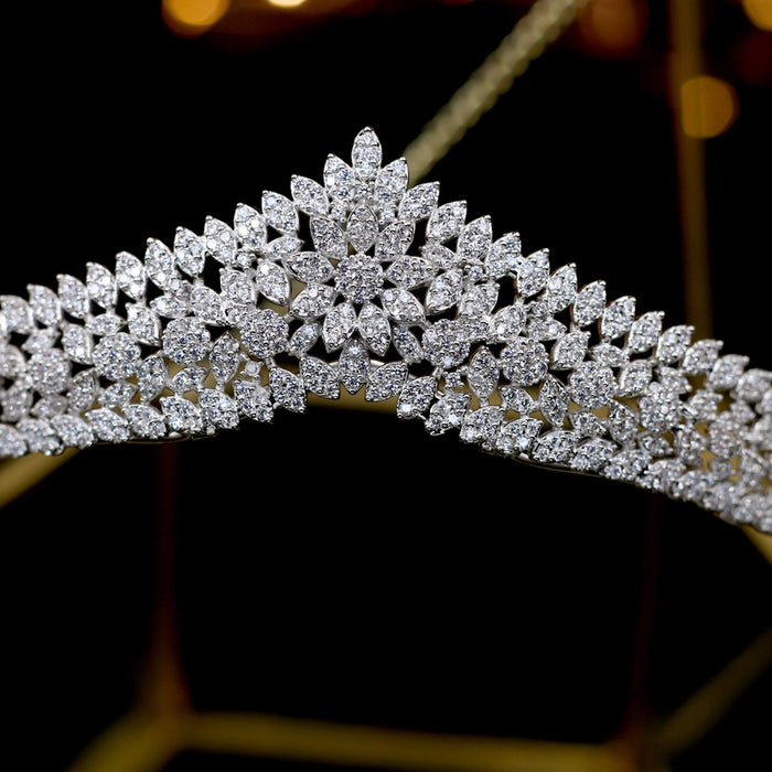 Gorgeous Crystals Pyramid Princess Bridal Tiara- Quinceanera Crown