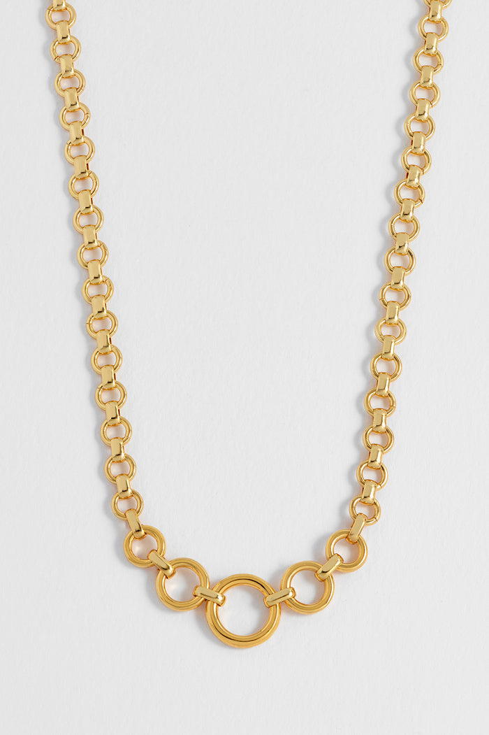 Graduated Round Link Chain Necklace