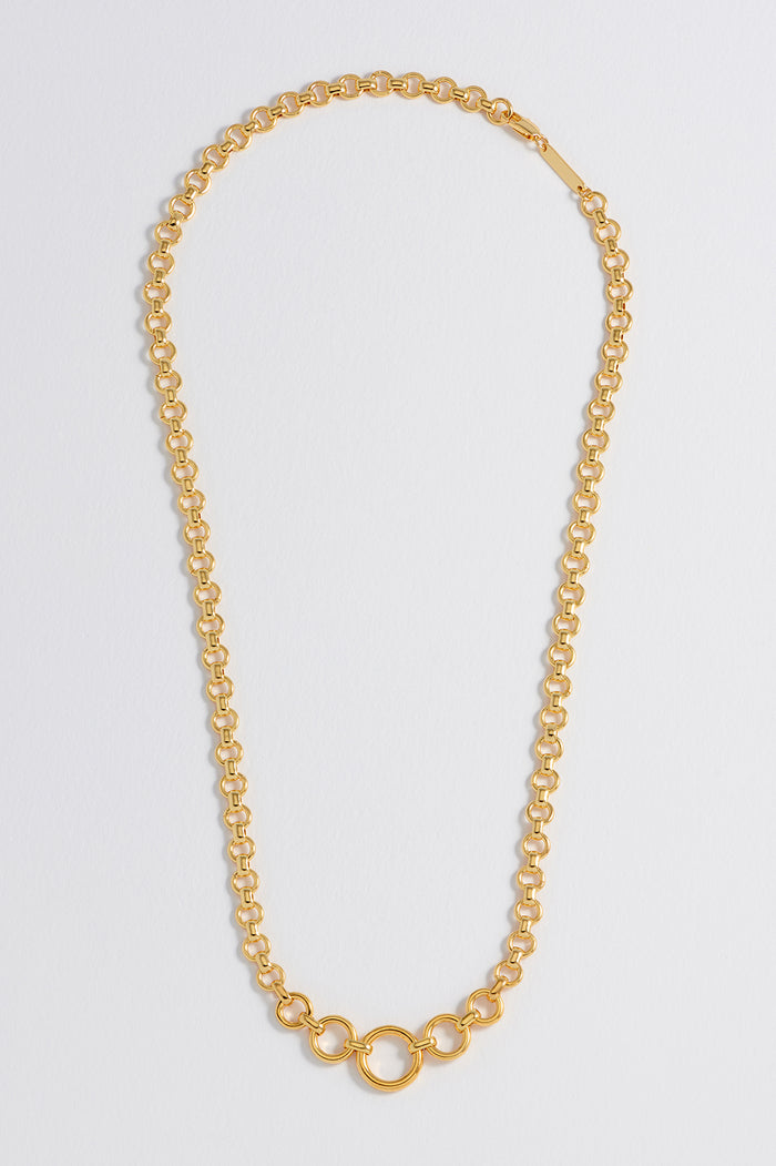 Graduated Round Link Chain Necklace
