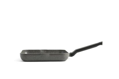 Granite grillpan 26x26 cm zwart zijaanzicht