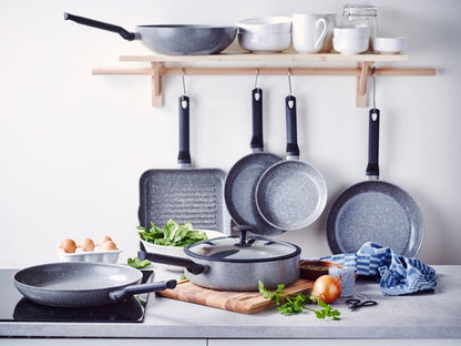 Granite hapjespan 28 cm zwart collectie