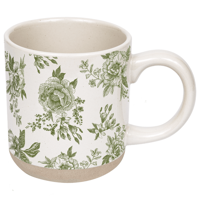 Green Delft 14 oz Stoneware Coffee Mug [Online Only]
