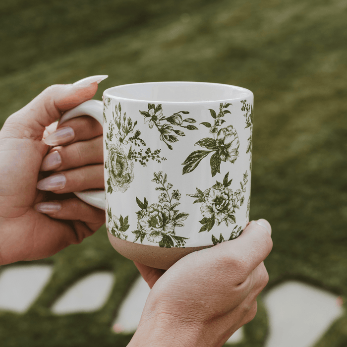 Green Delft 14 oz Stoneware Coffee Mug [Online Only]