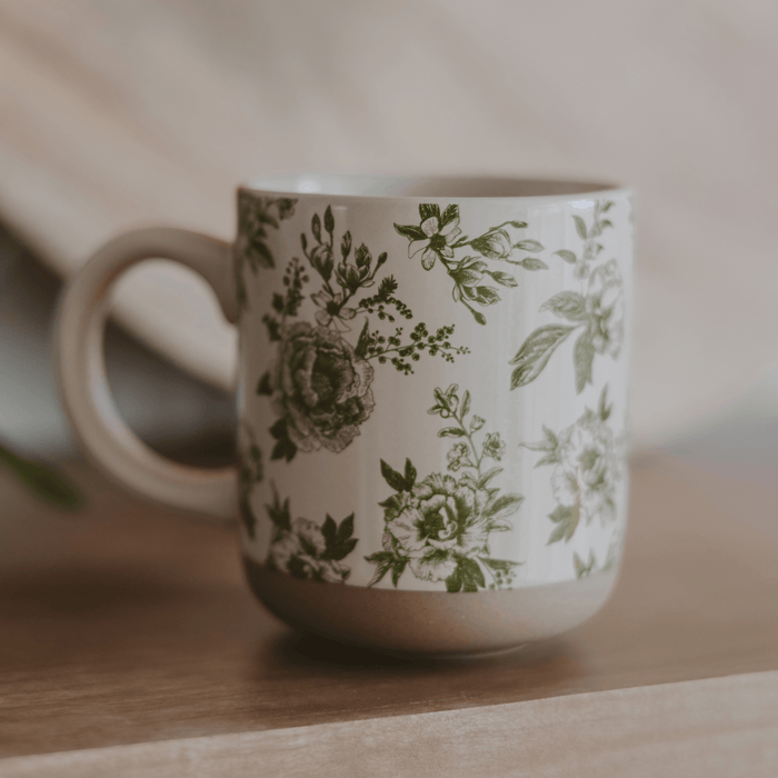 Green Delft 14 oz Stoneware Coffee Mug [Online Only]