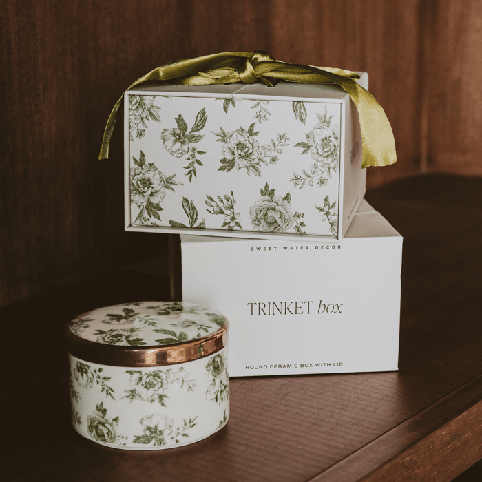 Green Delft Trinket Dish with Lid [Online Only]