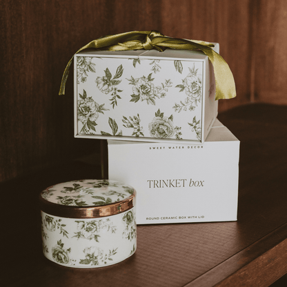 Green Delft Trinket Dish with Lid [Online Only]