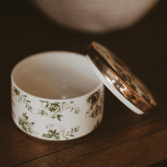 Green Delft Trinket Dish with Lid [Online Only]