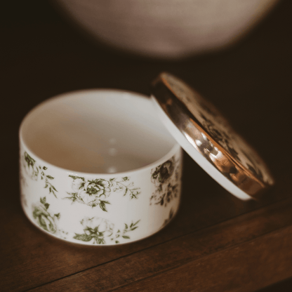Green Delft Trinket Dish with Lid [Online Only]
