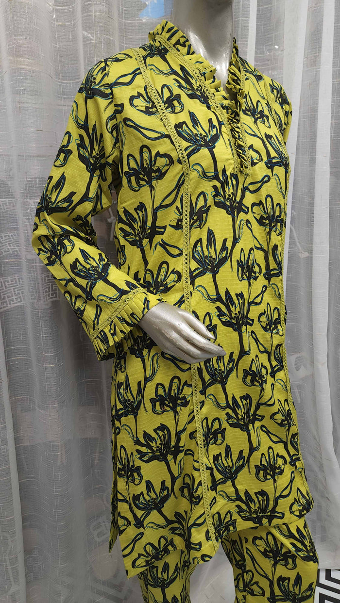 Green Floral Co-ord Set - Women's Tunic & Pants - Maha fashions -  Women Clothing