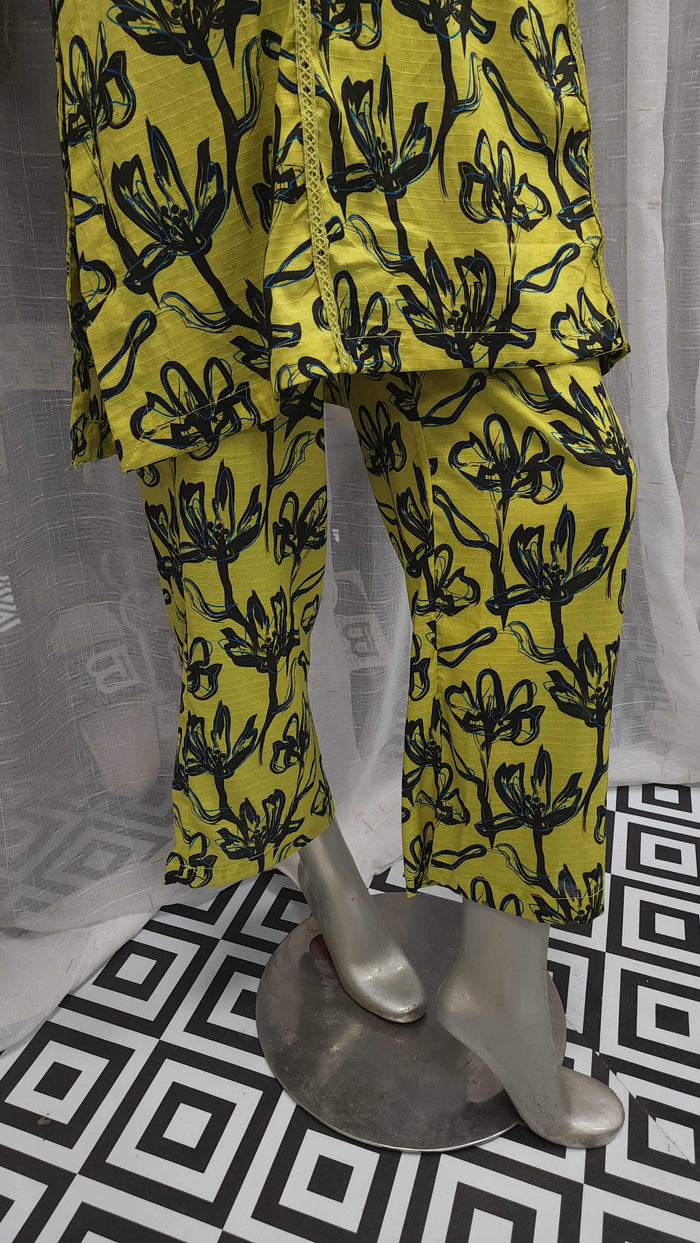 Green Floral Co-ord Set - Women's Tunic & Pants - Maha fashions -  Women Clothing