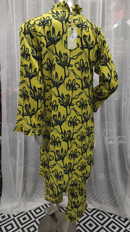 Green Floral Co-ord Set - Women's Tunic & Pants - Maha fashions -  Women Clothing