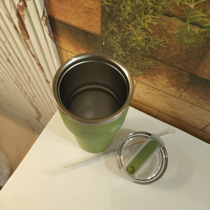 Green Insulated Stainless Steel Tumbler - Maha fashions -  Mugs